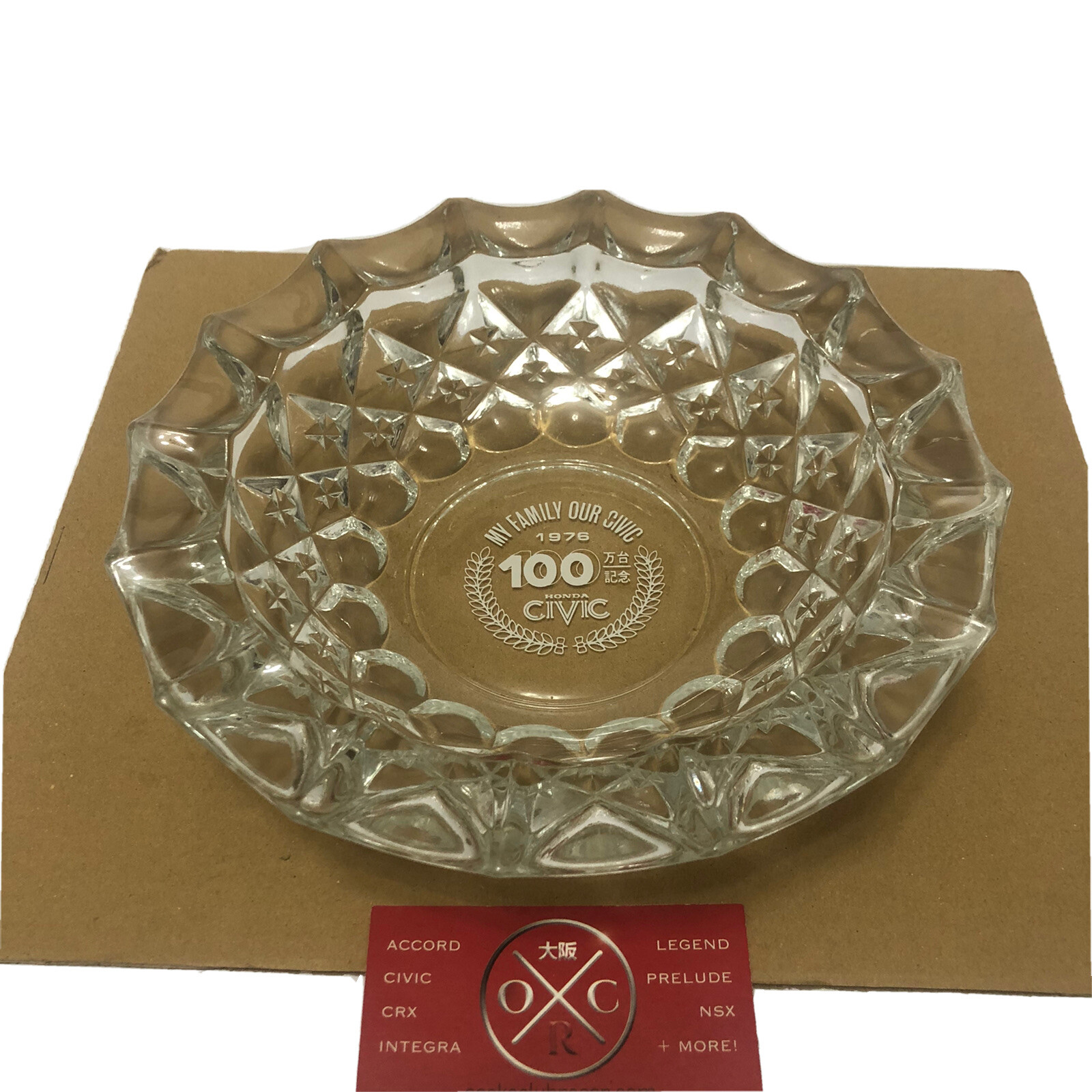 Rare 1976 Honda Civic Glass Ashtray 1G CVCC Collectible SB1 72-79 73 74 75 77 78