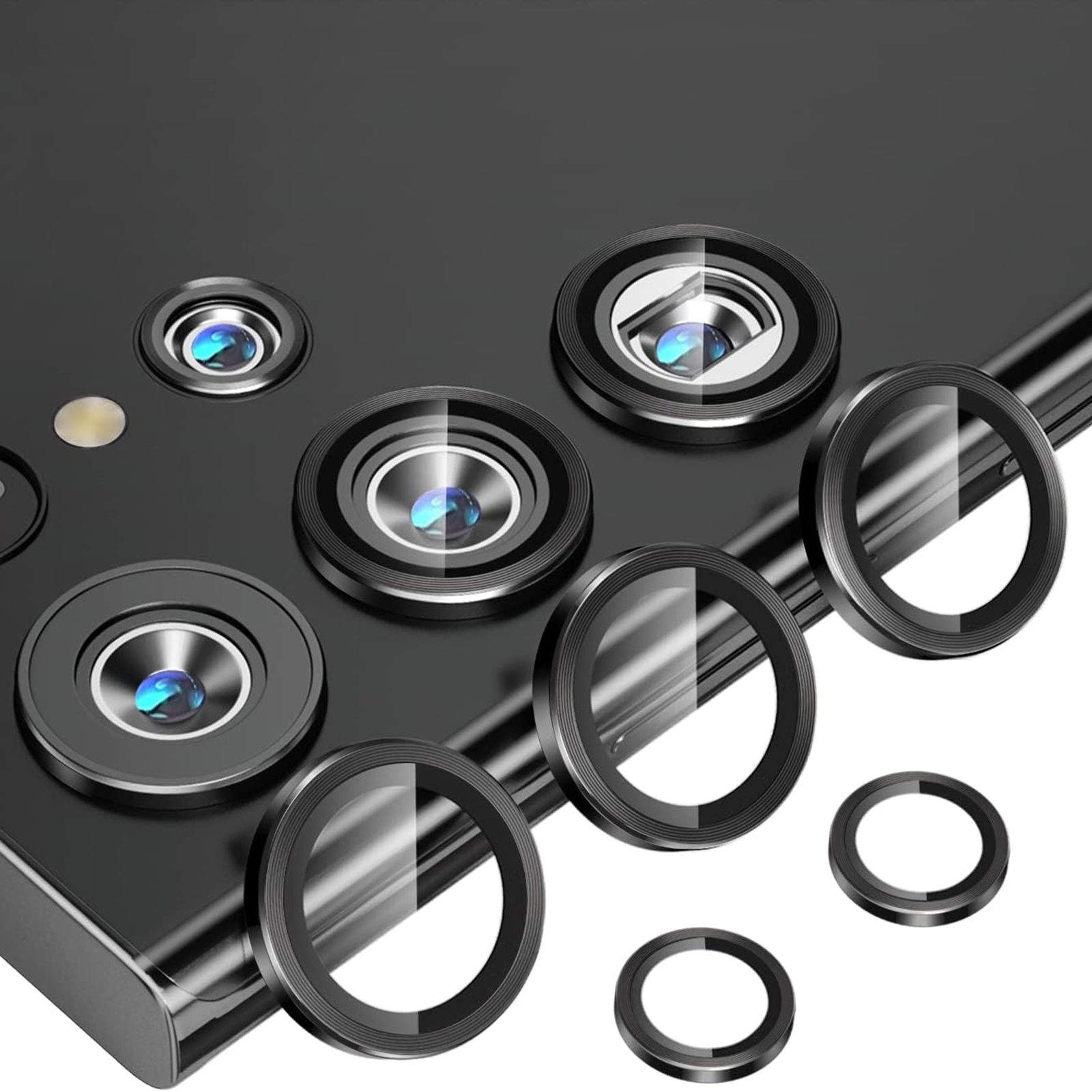 For Samsung Galaxy S24 Ultra S24+ 9H Tempered Glass Metal Camera Lens Protector