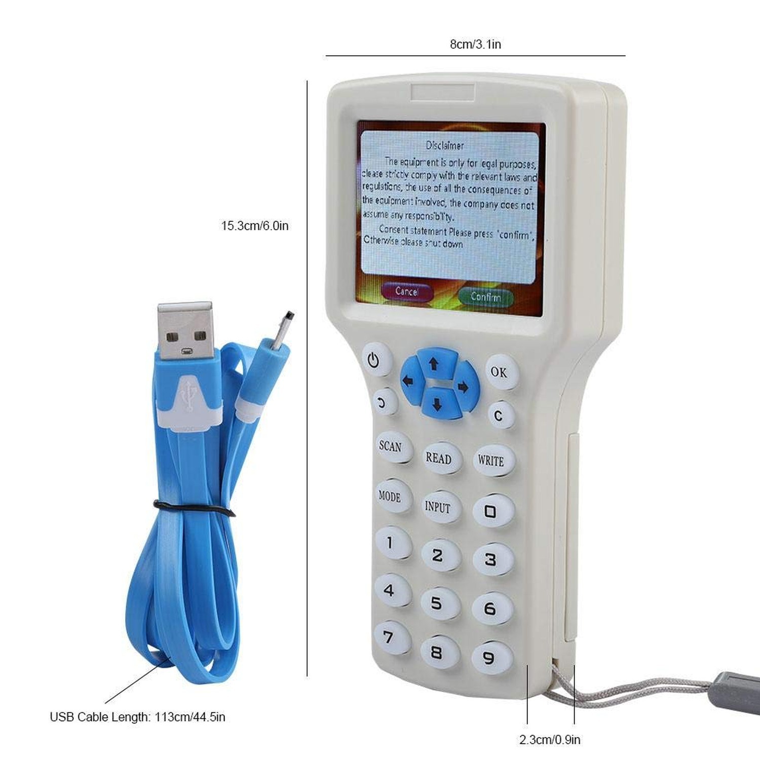 Bewinner 9 Frequency Handheld RFID Copier ID IC Reader Writer Duplicator Mult...