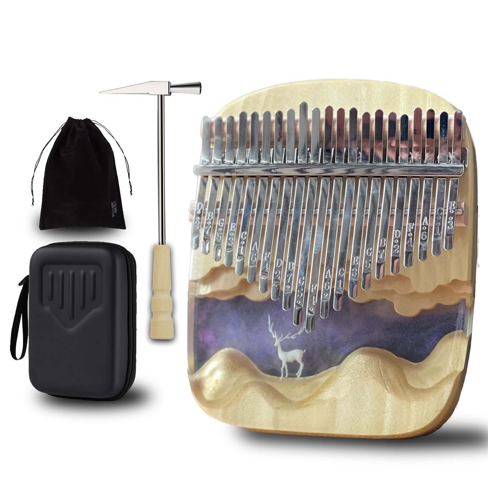 21 Key Kalimba Thumb Piano - Original Design Wood Finger Piano for All Skill ...