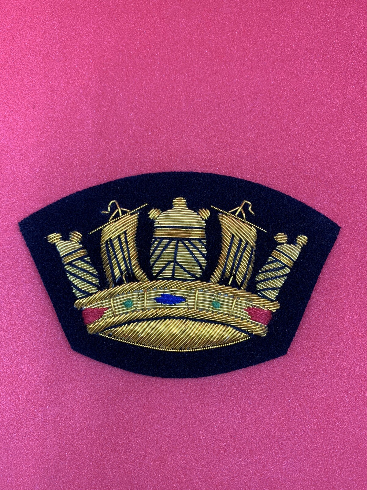 Crown Badge Merchant Navy Crown MN Gold Bullion And Wire Crown Blazer badge