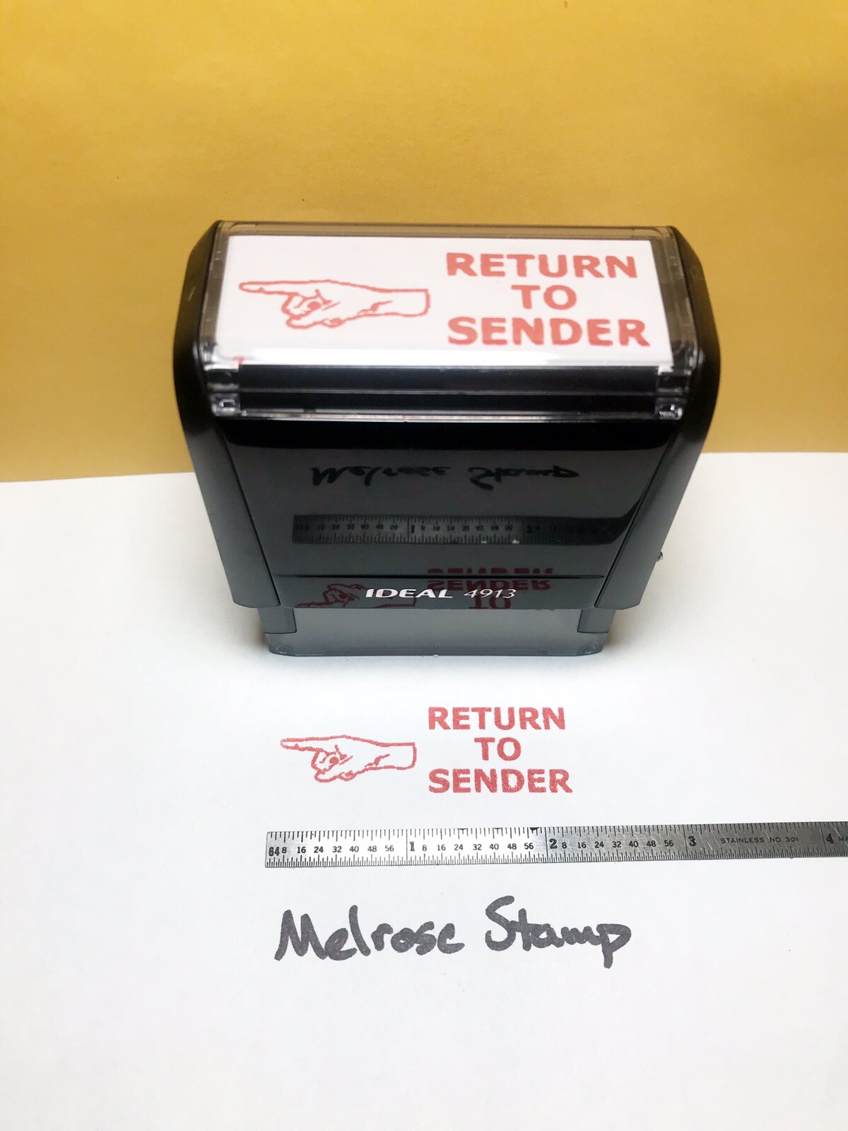 Return To Sender With Hand Rubber Stamp Self Inking Ideal 4913