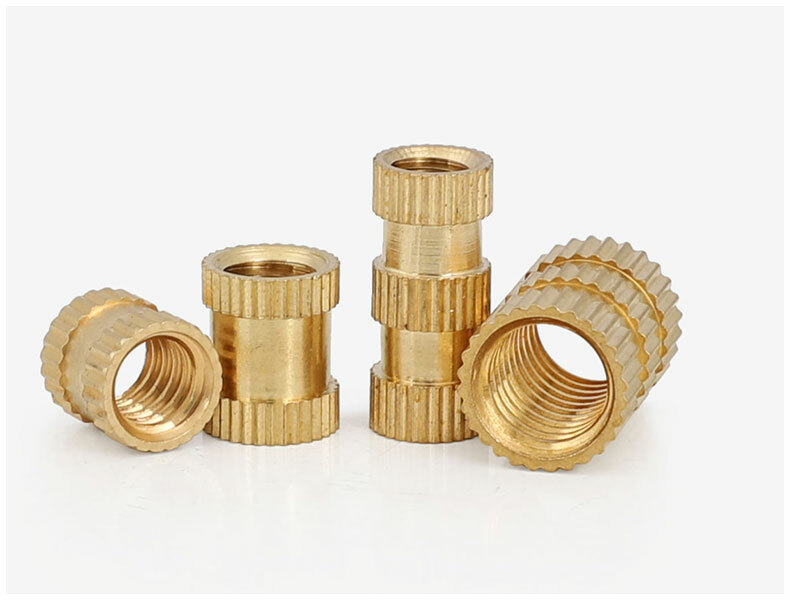 10pcs 8#-32 10#-32 brass nuts injection embedded muff knurled sleeve nut through