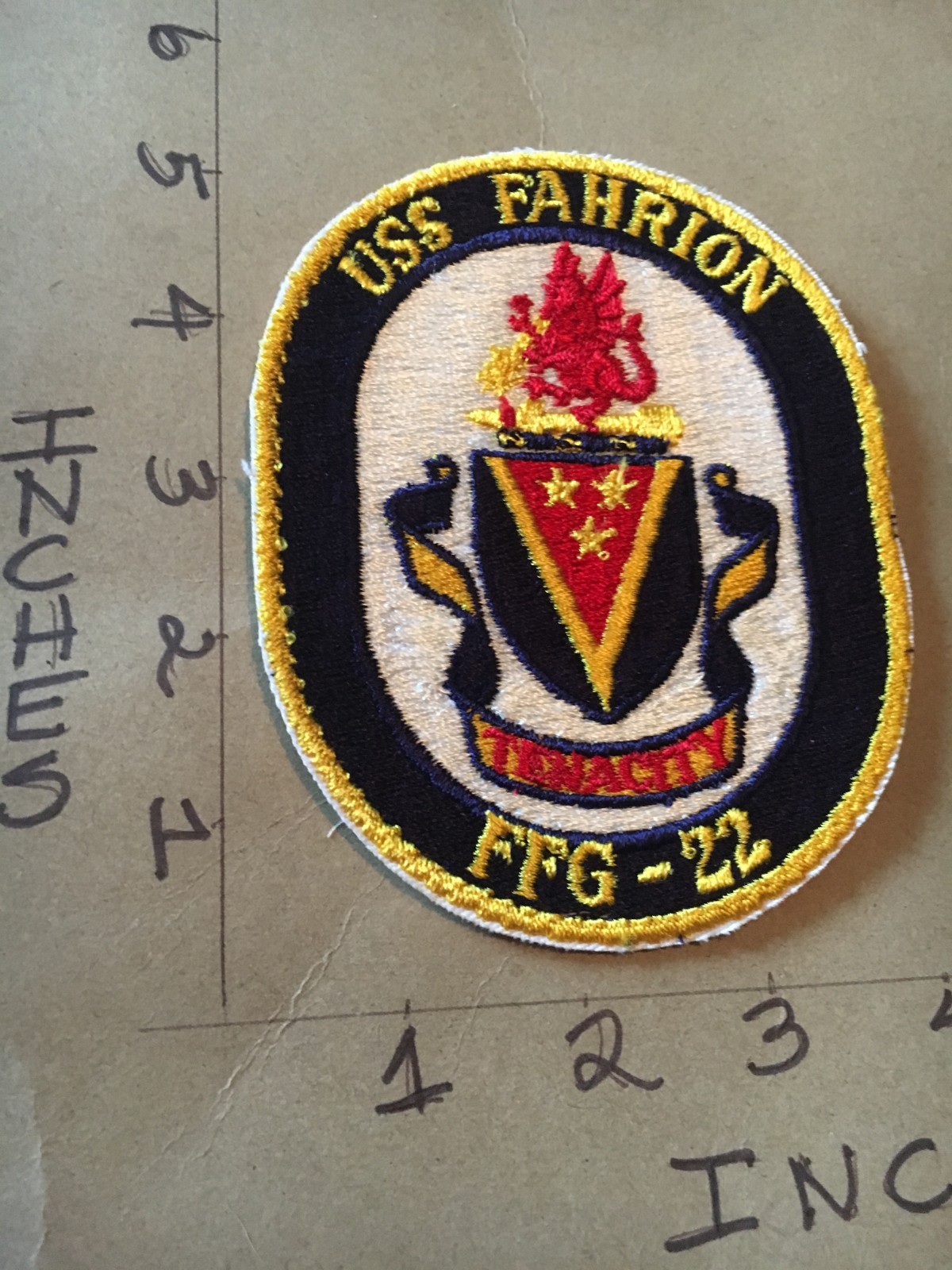 US Navy USS Fahrion FFG-22 patch 6/15/26