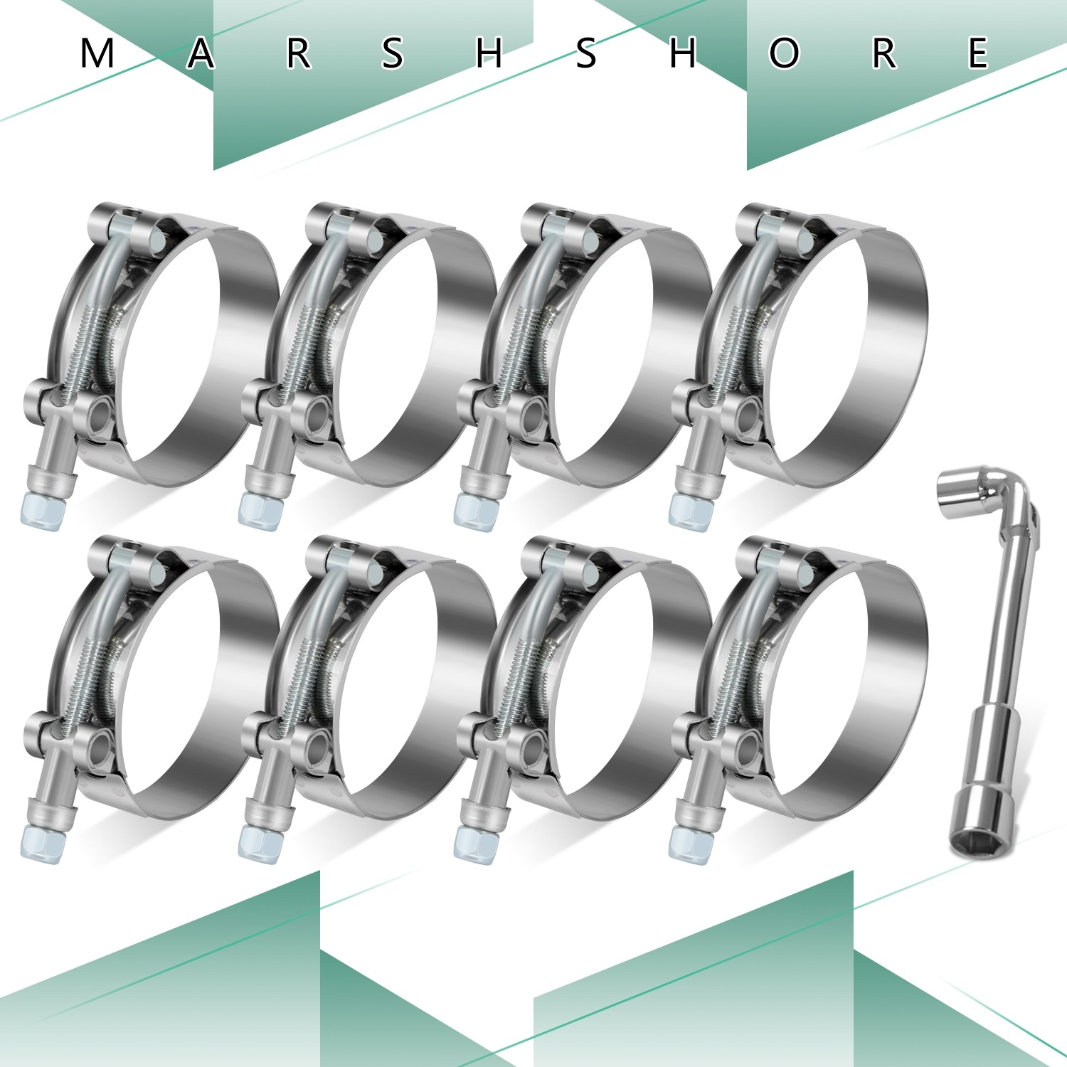 8PC 2"Stainless T-Bolt Clamp Intake Turbo Exhaust Intercooler Silicone Coupler