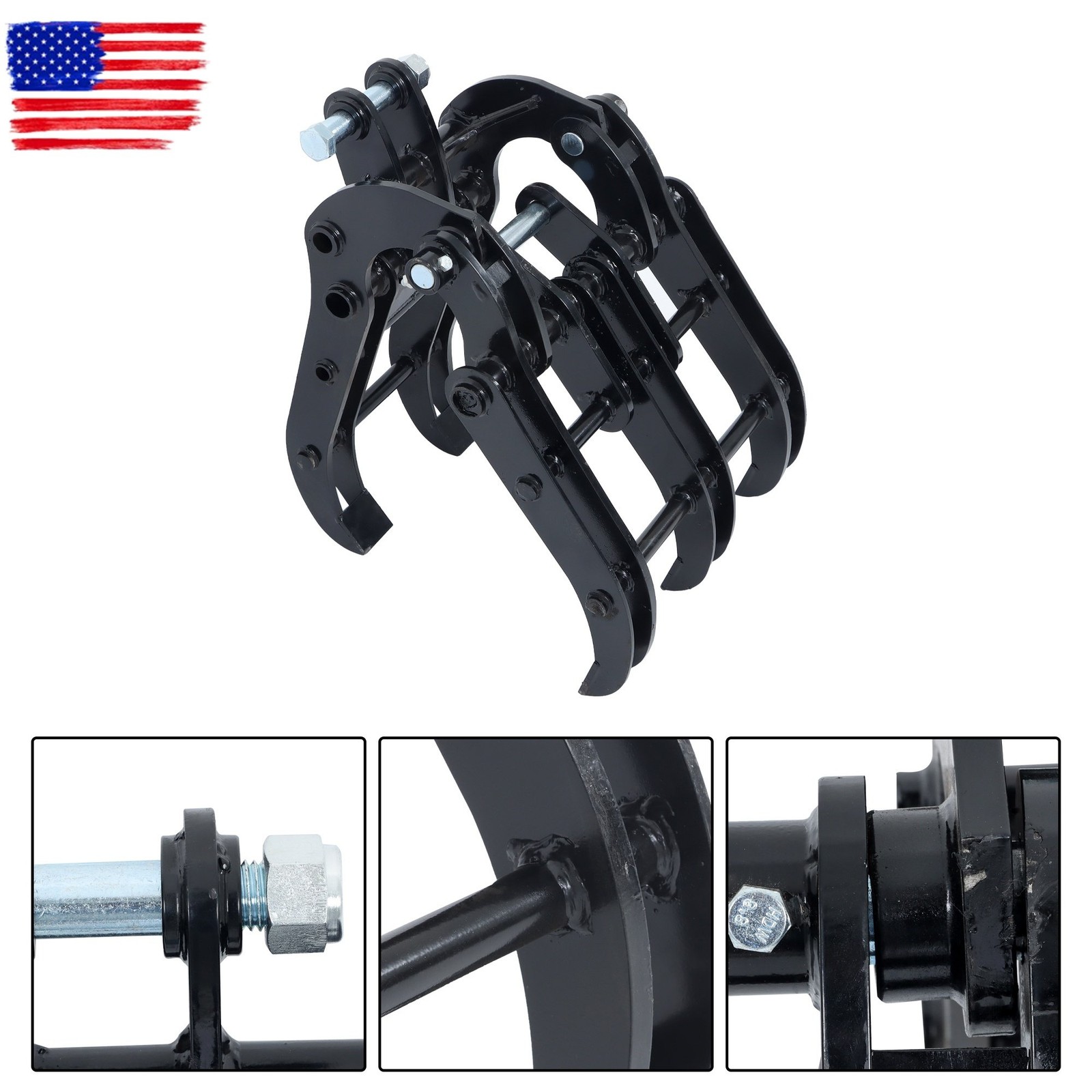 Mini Excavator Bucket Grapple - Adjustable Wide Jaw Claw for Digging & Grabbing