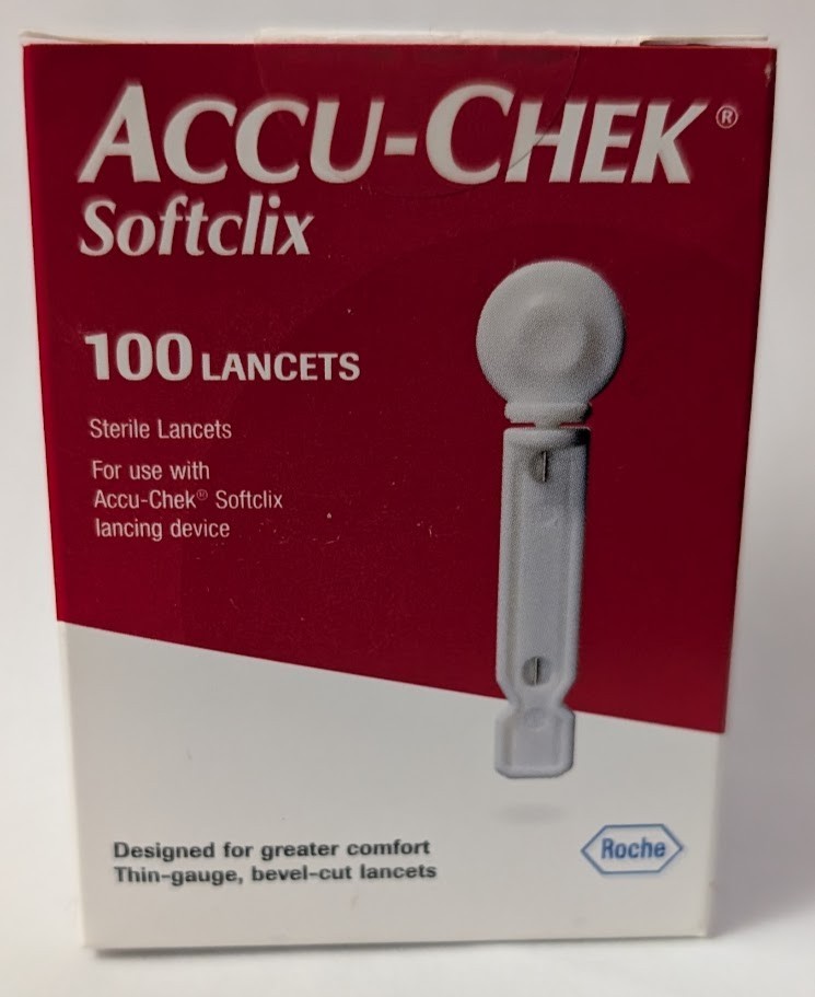 Accu-Chek Softclix Lancets• 100 count box (1 Pack) Exp 10/2026