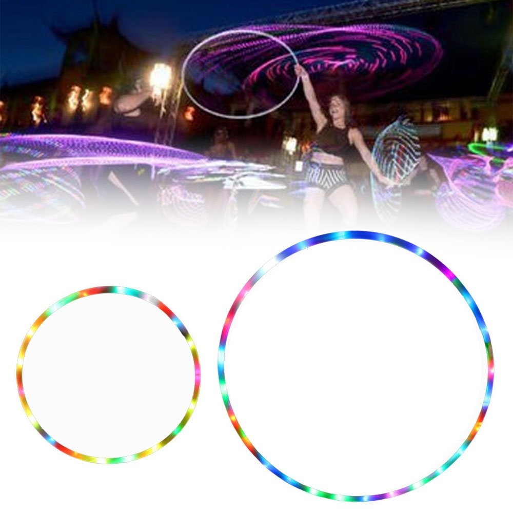 Detachable LED Light-Up Exercise Fitness Hoop Lose Weight Colour Changing JQ