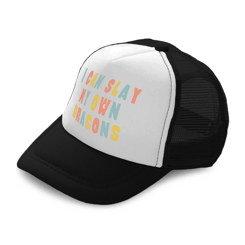 Kids Trucker Hat I Can Slay My Own Dragons Polyester Boys Caps & Girls Caps