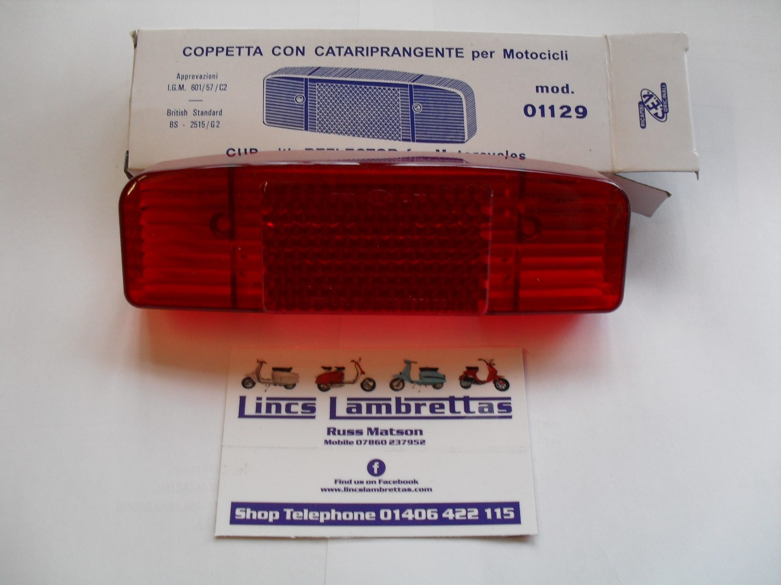 Lambretta scootopia s1/early s2 rear light lens,restoration,rebuild.
