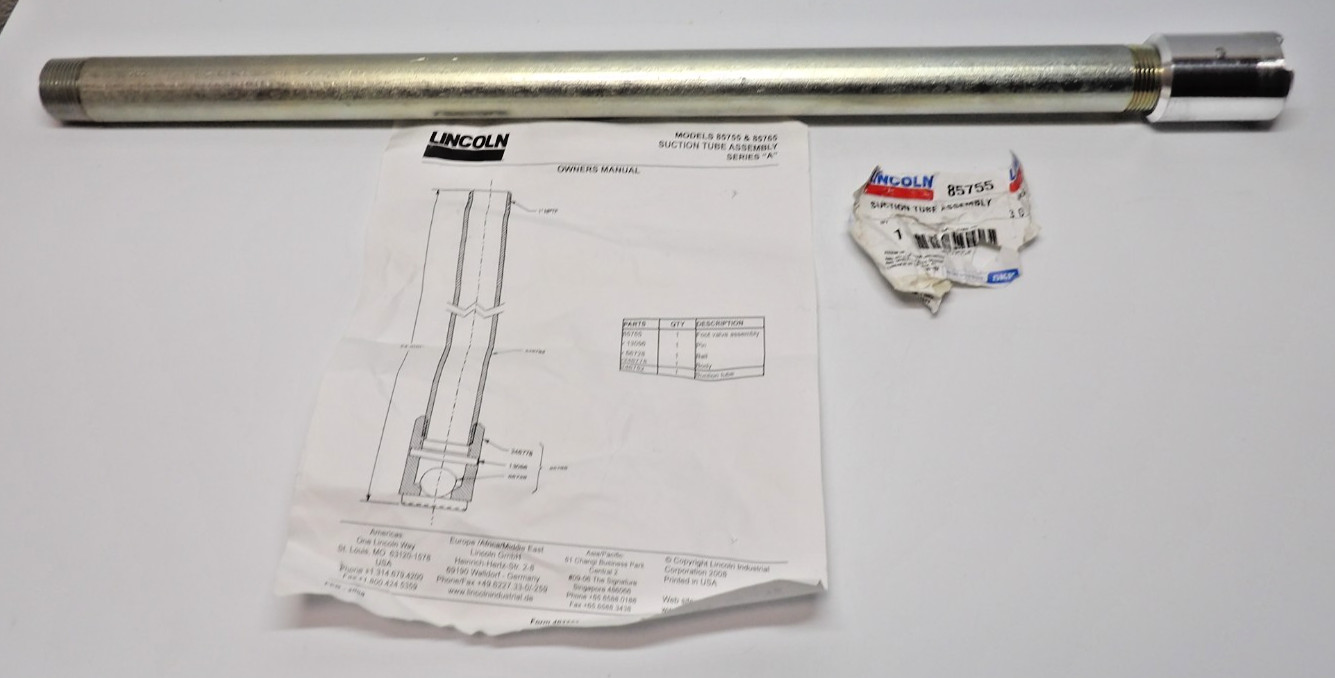 Lincoln 55 gal. Steel Drum Suction Kit 1 in. NPT - 85755 Opened For Pictures