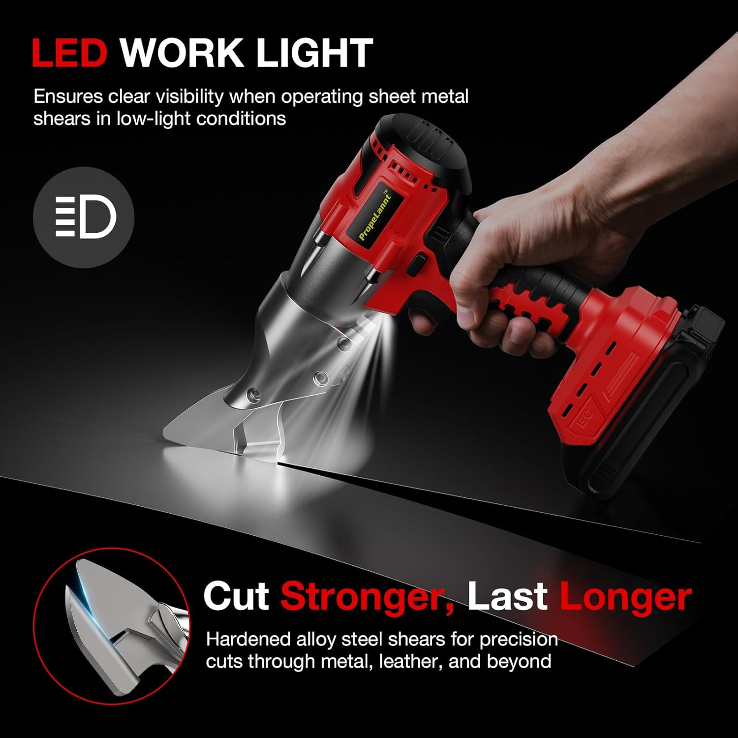 Cordless Metal Shears for Milwaukee M18 Battery - 14GA Metal Cutting Shears, 400