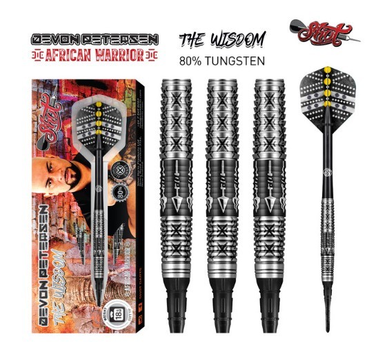 Shot Devon Petersen 18g Dart Set - The Wisdom - FREE SHIPPING  Xtra Shaft Sets