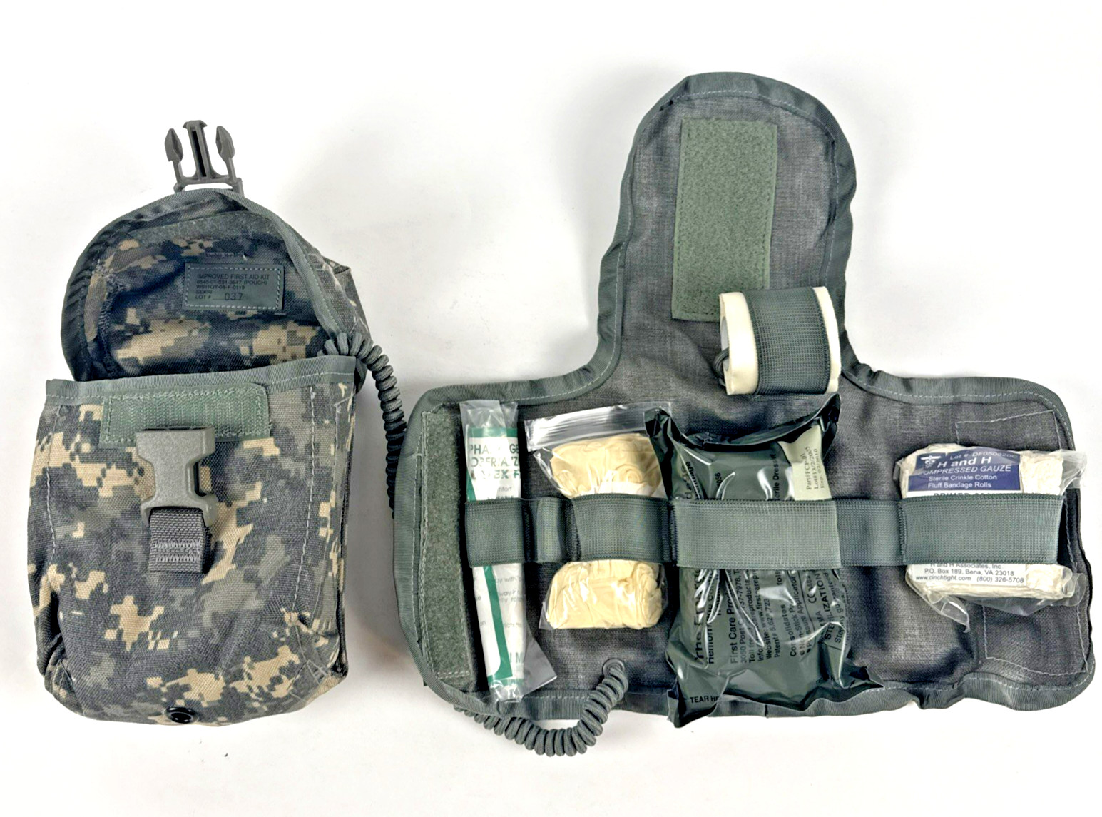 USGI MOLLE II ACU IFAK First Aid Kit w/ Sealed CAT Combat Gauze Israeli Bandage
