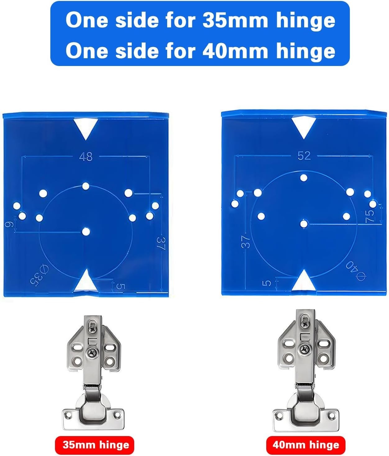 2 Pack Cabinet Door Hinge Jig Mounting Jig Concealed Hinge Positioning Ruler ...