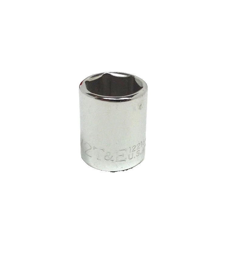 T&E Tools 12216 6 Pt. 1/2" SAE 1/4" Drive Deep Socket "MADE IN THE USA"