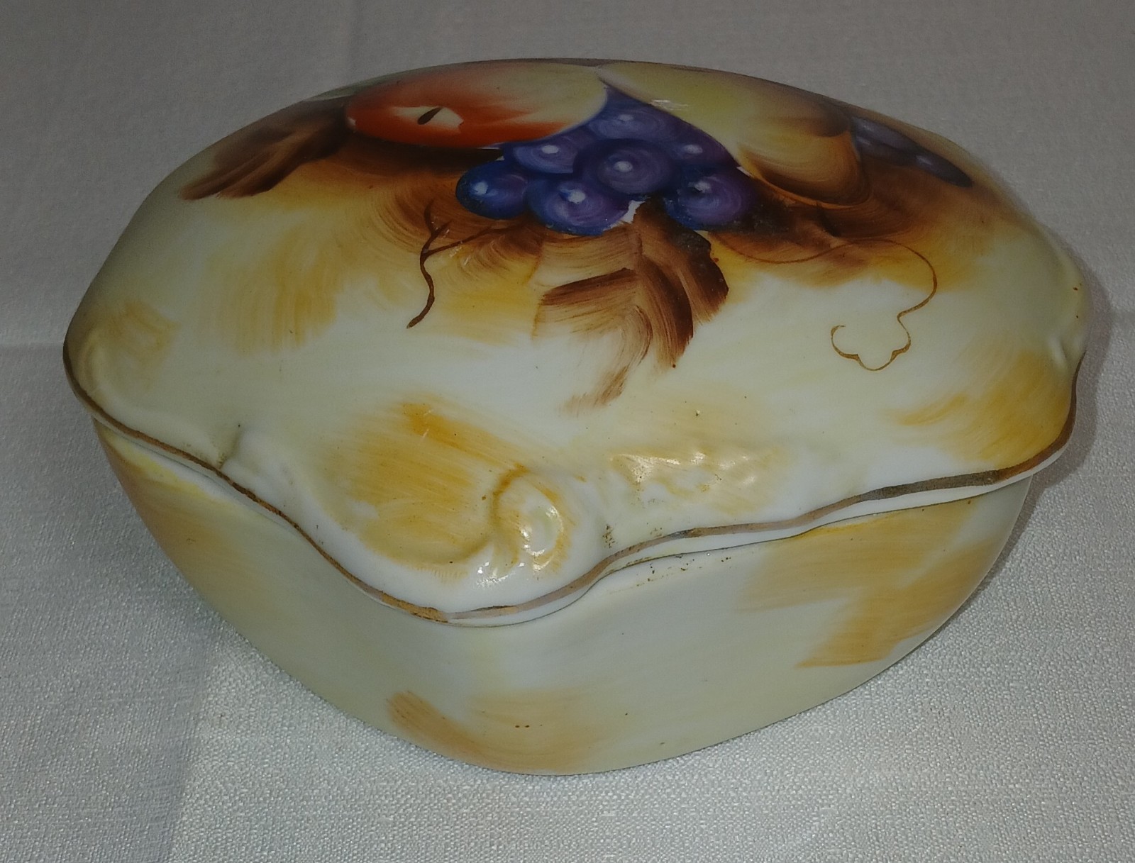 Ceramic Hand Painted Fruit Trinket Box