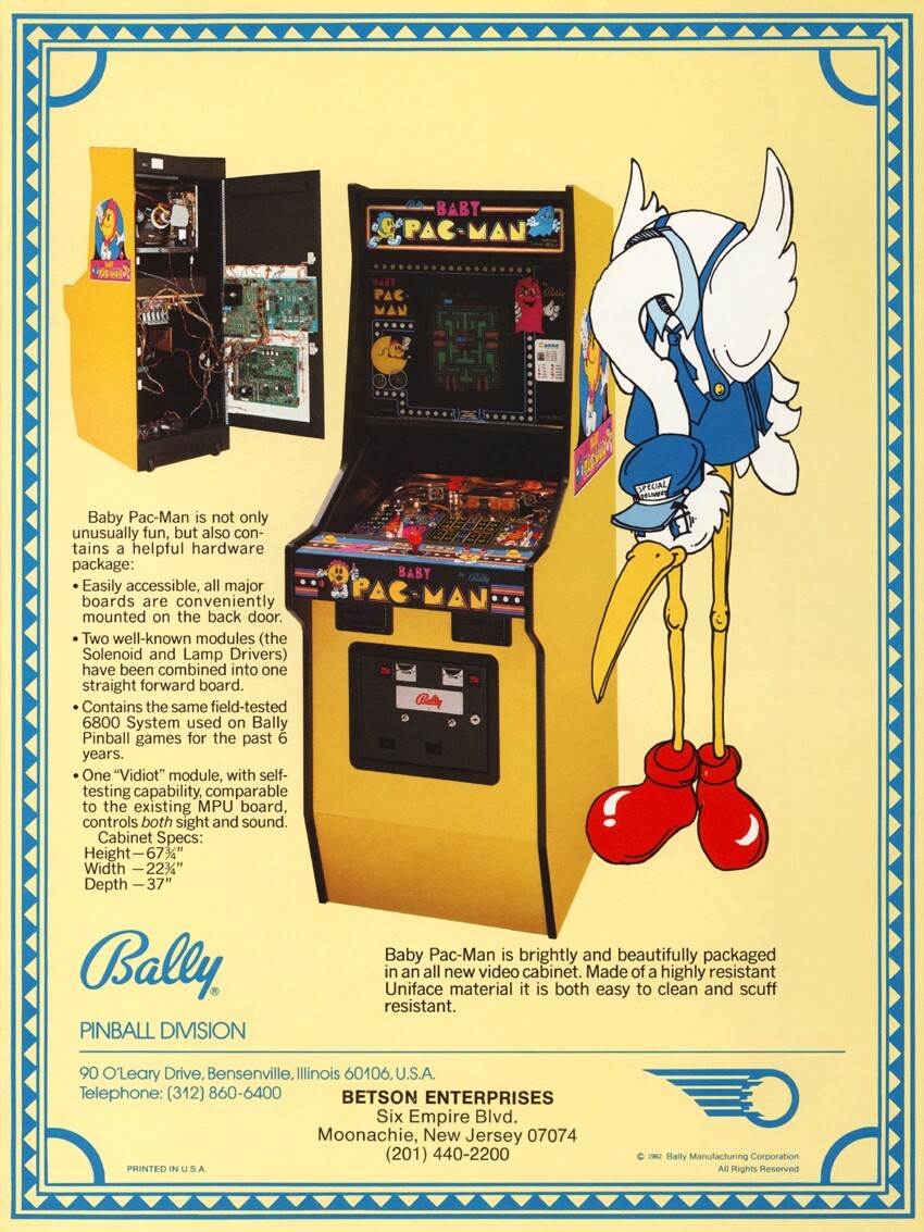 1982 Bally Baby Pac Man Pinball Machine Rubber Ring Kit
