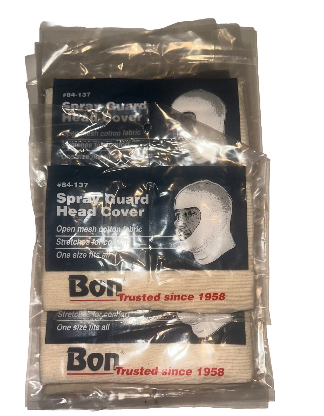 25 Pack-Breathable Open Face Head Sock For Paint & Spray Foam Open Mesh Cotton