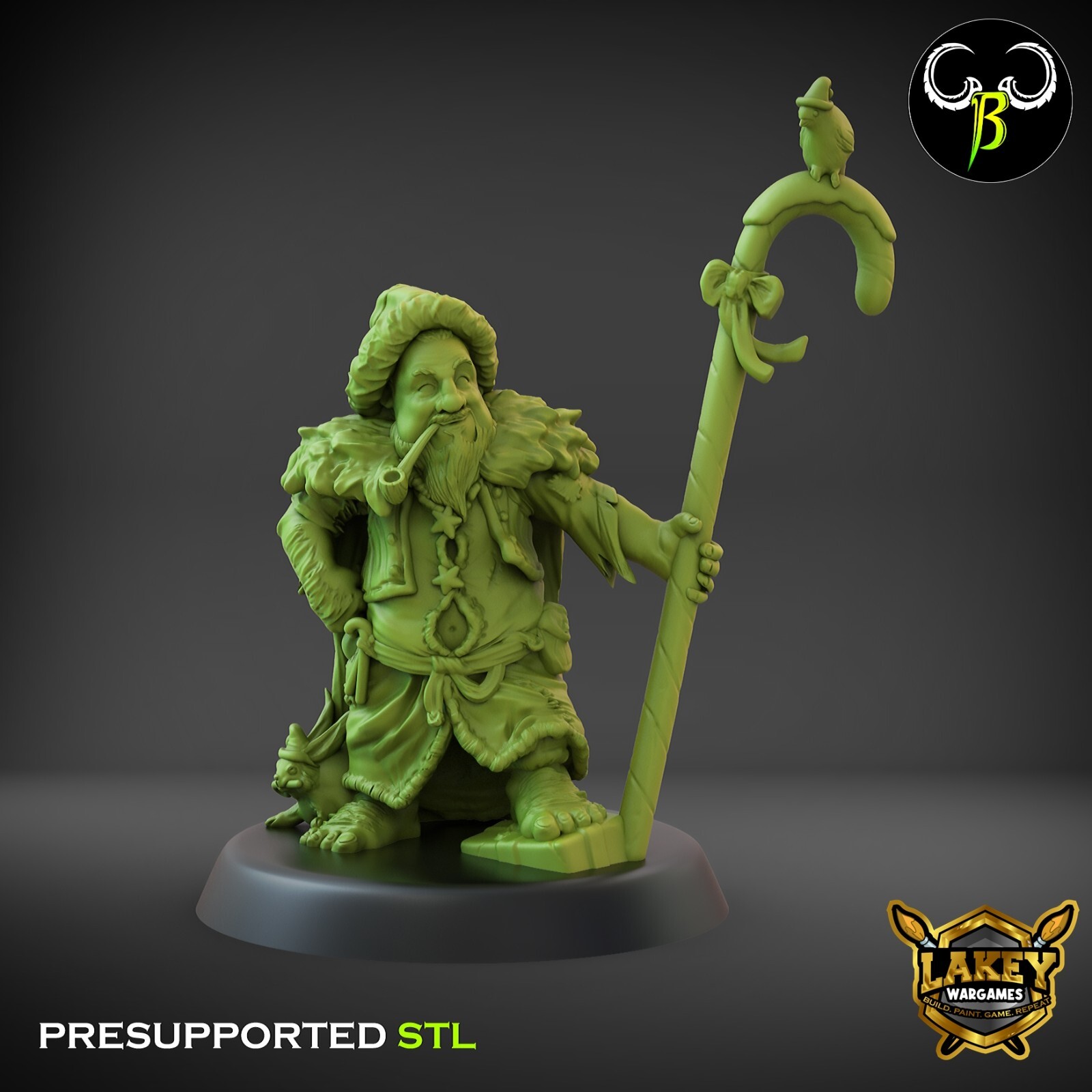 Santa Hermit | Gnome | 3D Printed Miniature | Clay Beast Creation |