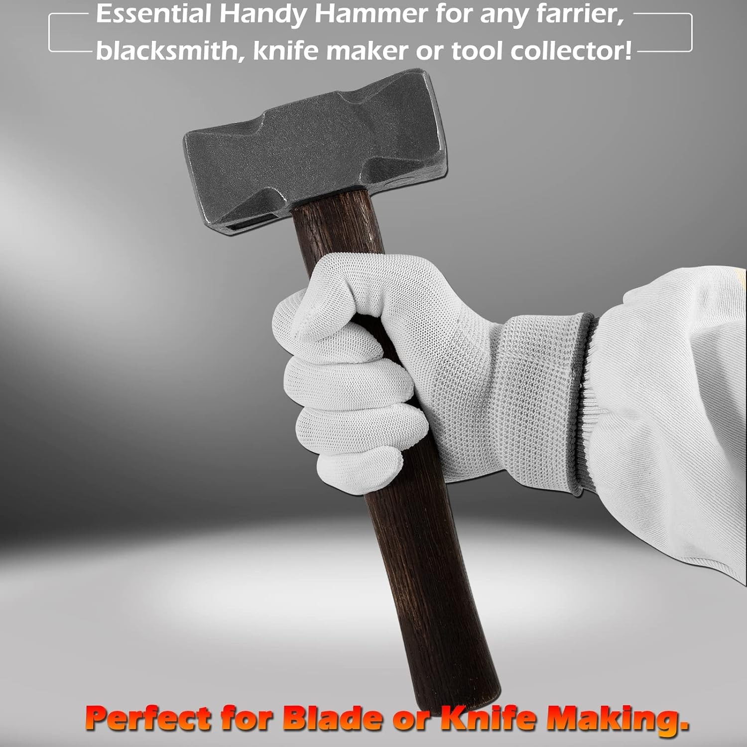 2.2LB Forging Square Hammer w/Double Faces for Farrier Bladesmithing Blacksmith