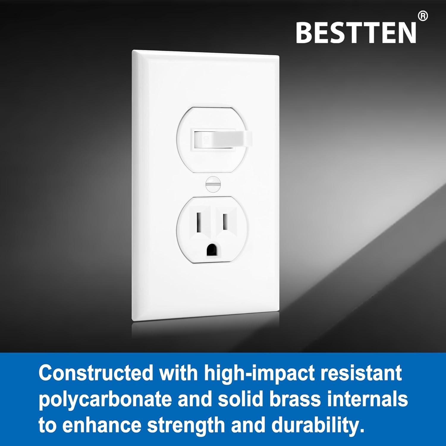 2 Pack Combination Toggle Light Switch and Duplex Receptacle Outlet, Single Pole
