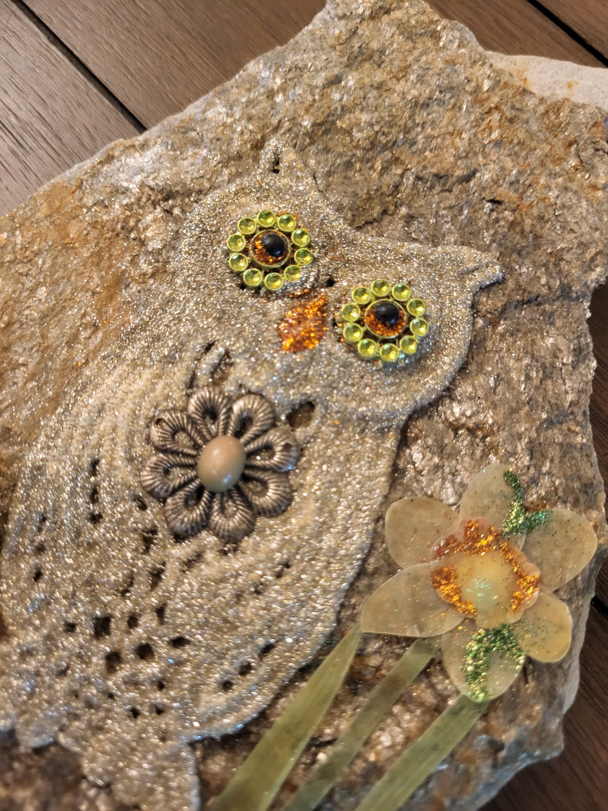 Owl Art, Handmade Mixed Media