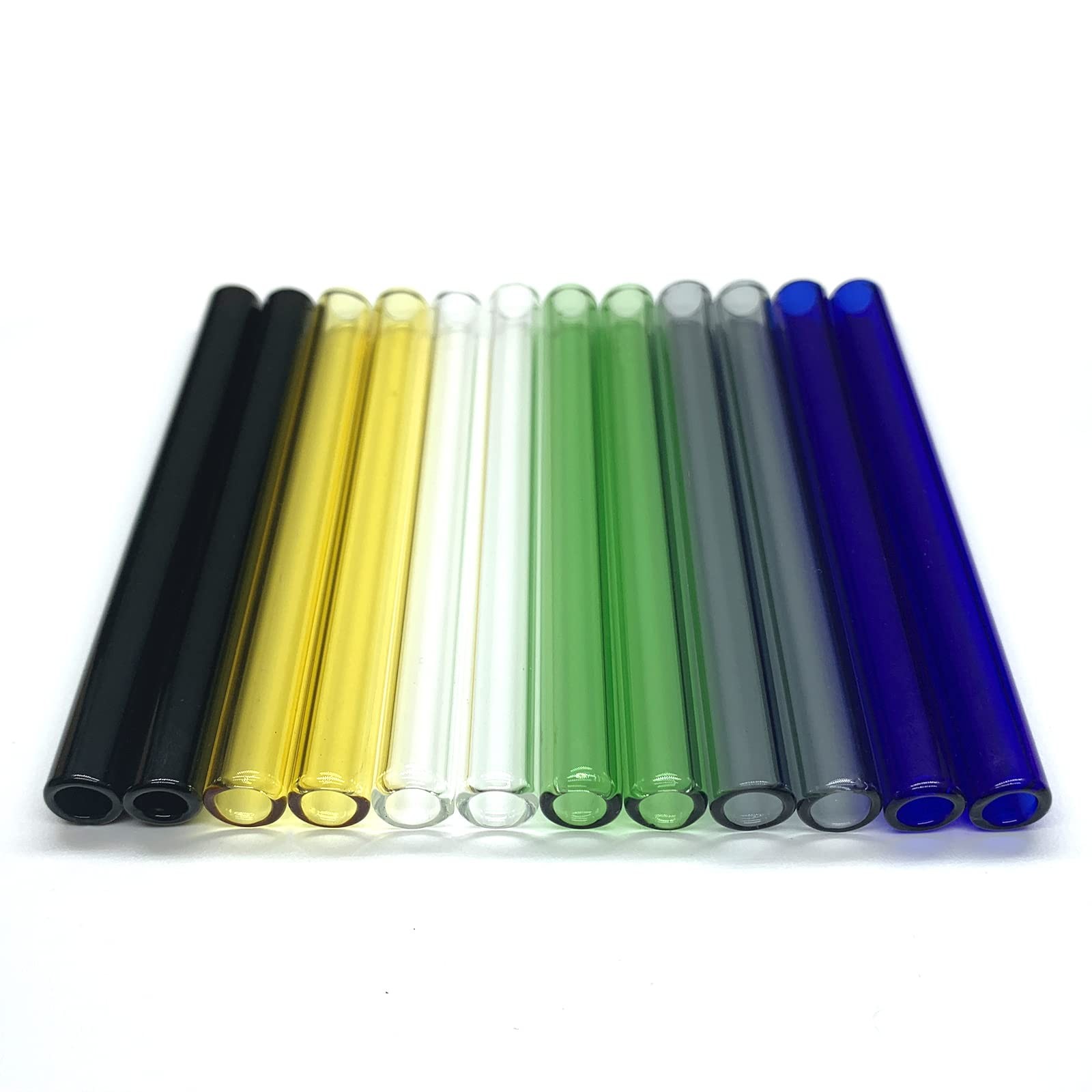 Glass Tubes 12 Piece, Reusable Glass Straws 4 Inch Long, OD 10 mm, Thickness ...