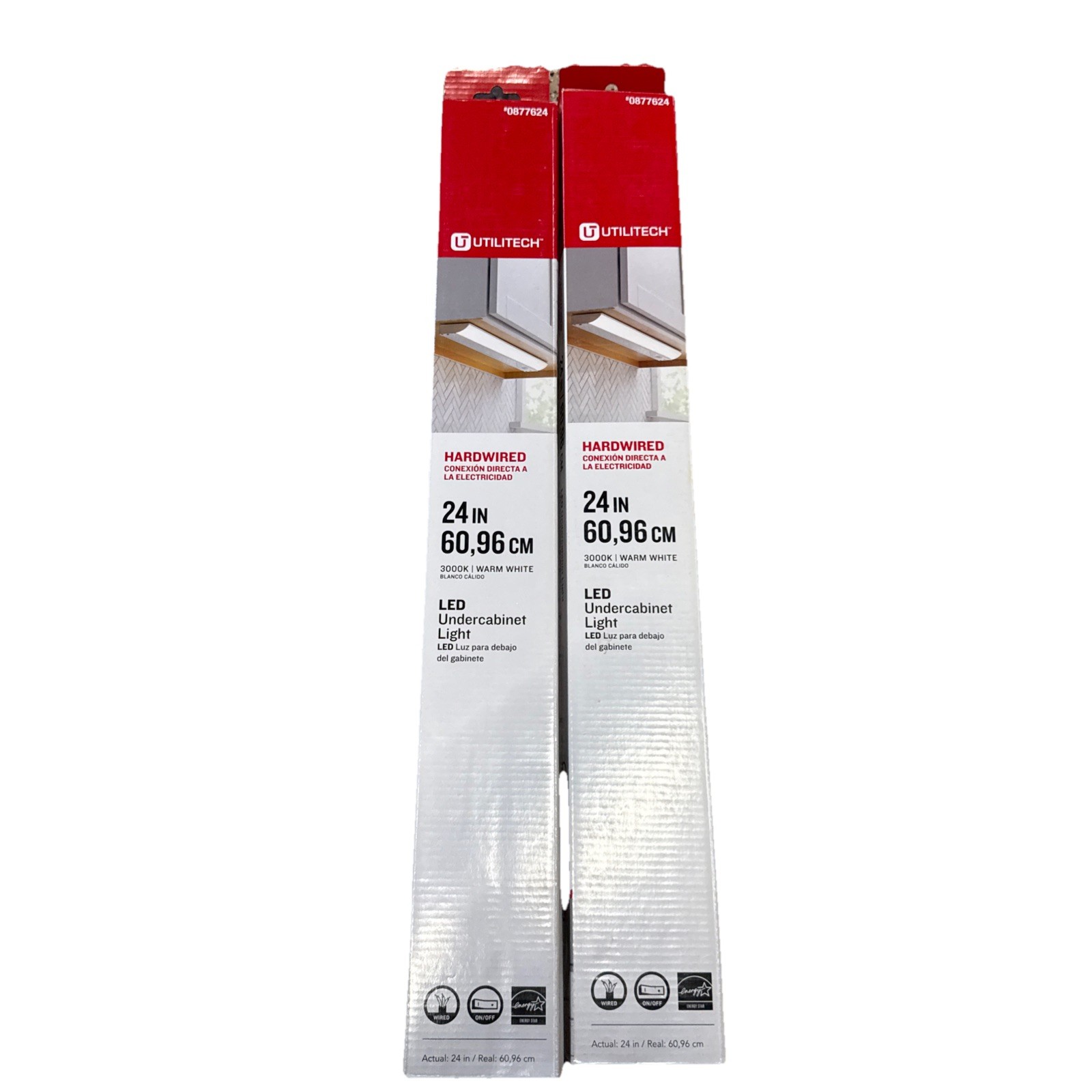 Utilitech Hardwired 24in Led Under cabinet Light Pair of 2