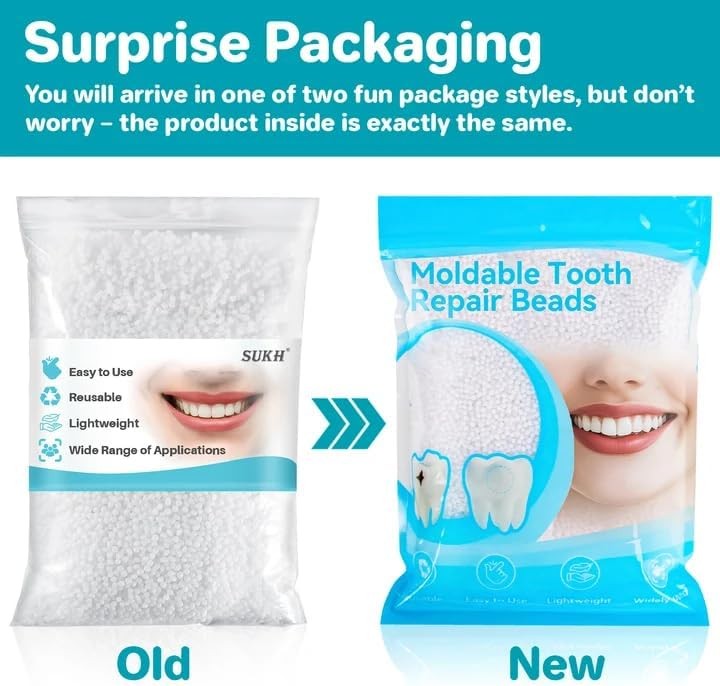 10.9Oz Moldable False Teeth Beads - Tooth Repair Kit,Repair Thermoplastic Beads,