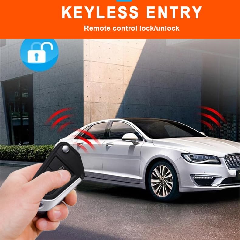 Car Keyless Entry Security Alarm System with Remote Engine Start and Push to ...