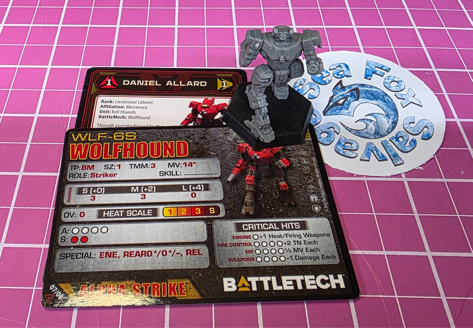 BattleTech Wolfhound Mech -- Kell Hounds Striker Lance + Cards