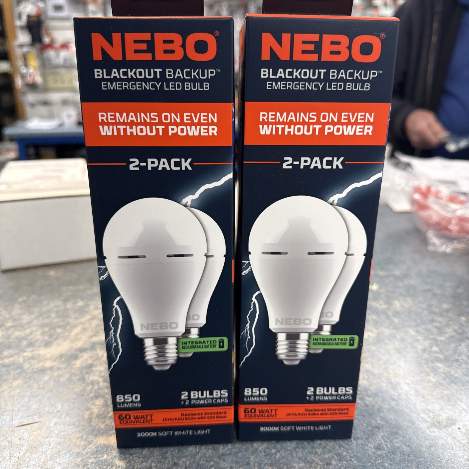 BLACKOUT BACKUP Emergency Bulb | 850 Lumens,12 Hour Run Time Without 2 Pack