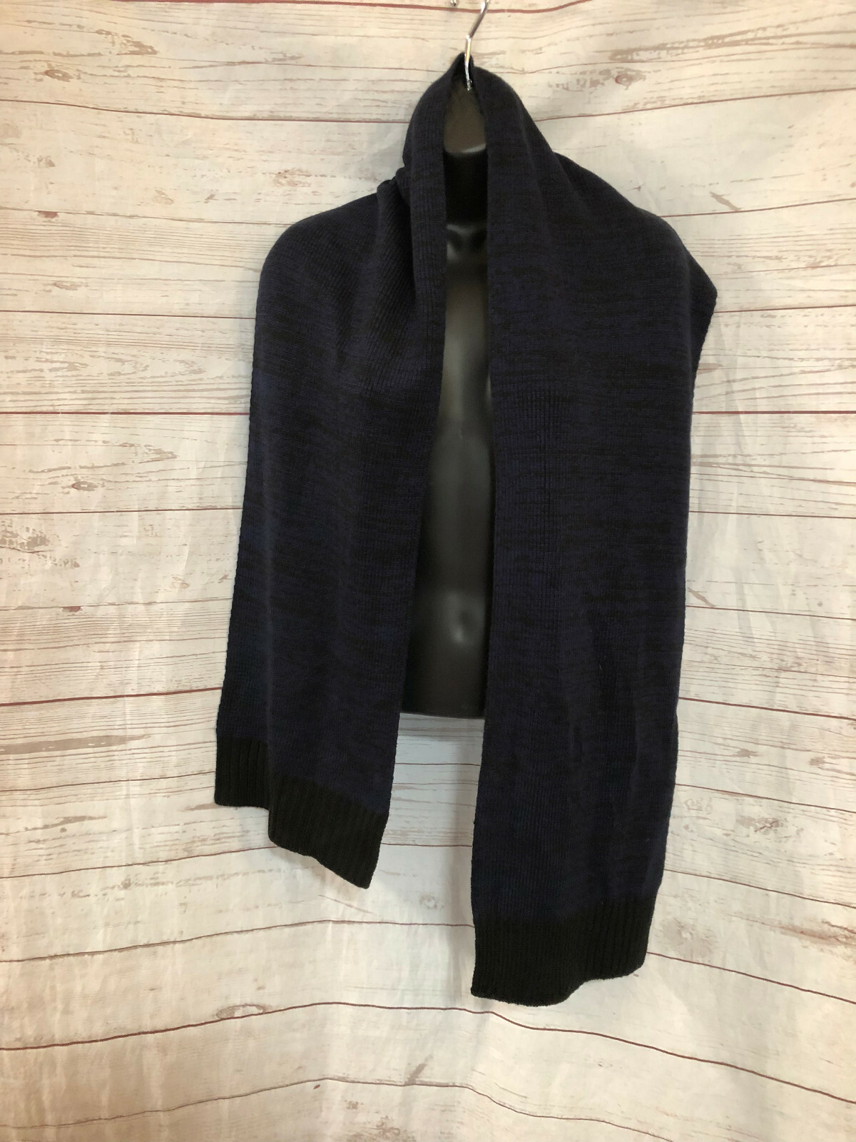 Alfani Men’s Blue Marled Ribbed One Size Scarf Wrap