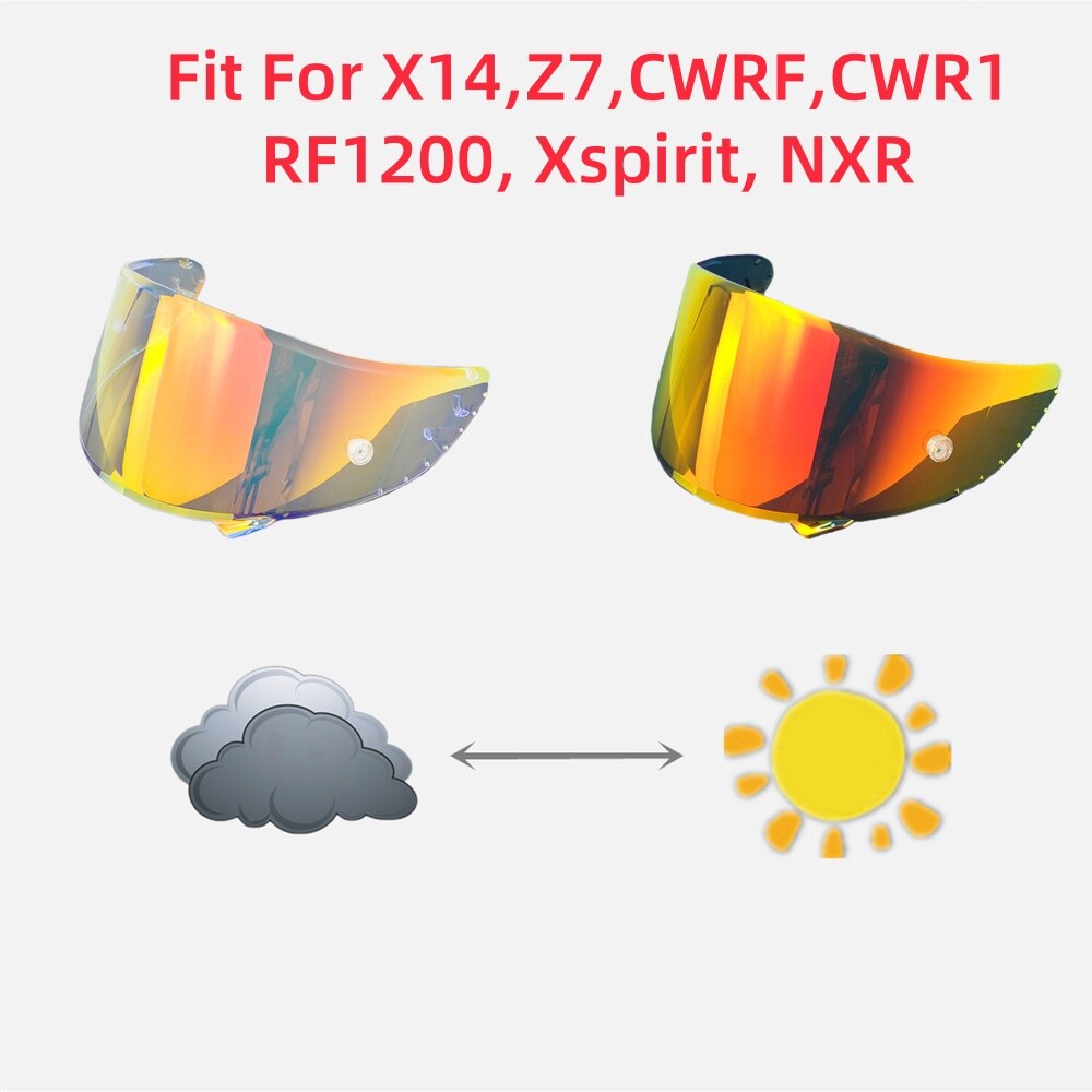 Photochromic Revo Red Visor Lens Fit For SHOEI X14 Z7 CWR-1 NXR RF-1200 X-Spirit