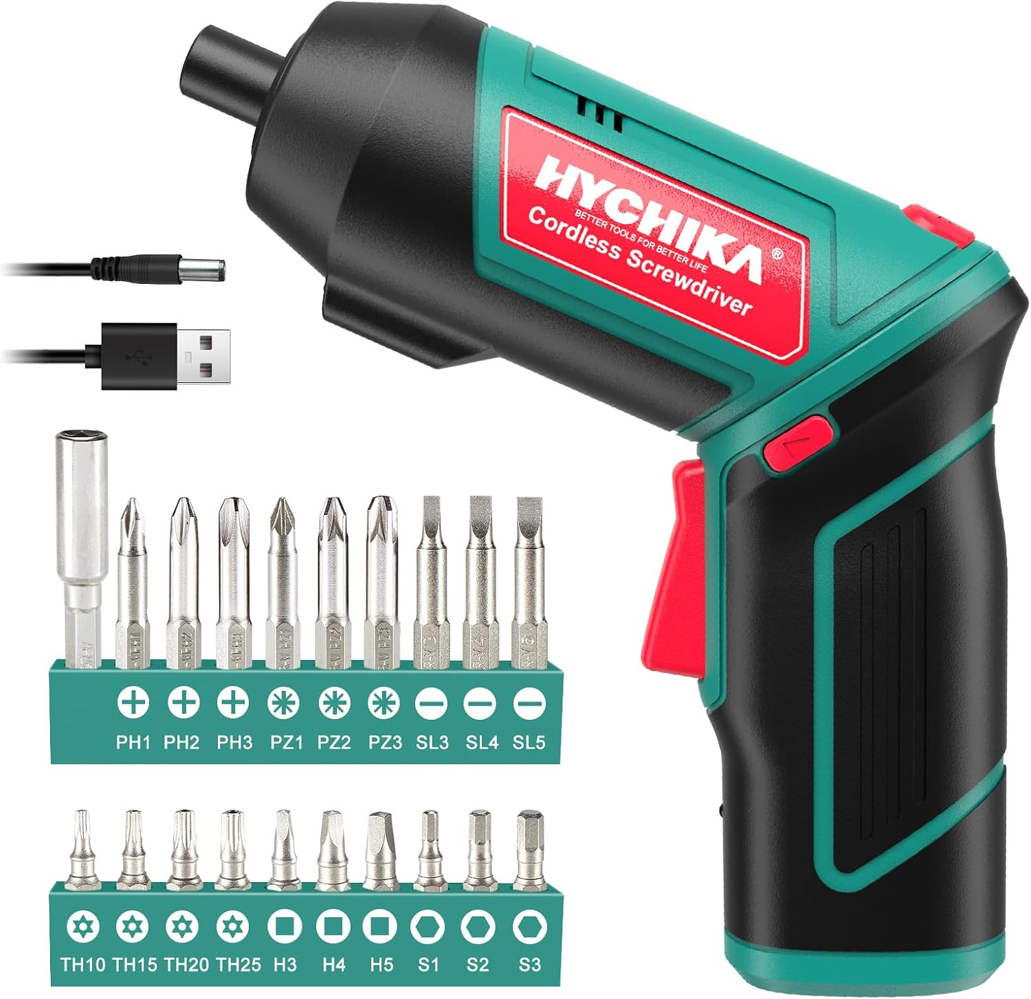 Pistola de destornillador eléctrico de 4V 2000mAh, 2 posiciones ajustables
