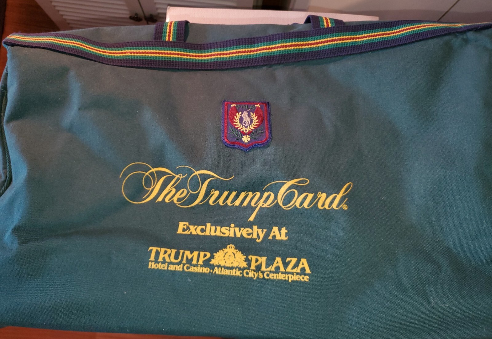 Carry bag extra large Trump Plaza, Green, Collectible, Casino