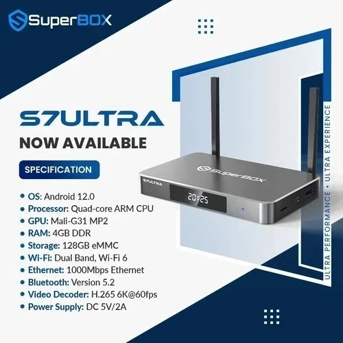 Superbox S7 Ultra - Backlit Remote - Cord Cutter - Authorized Distributor