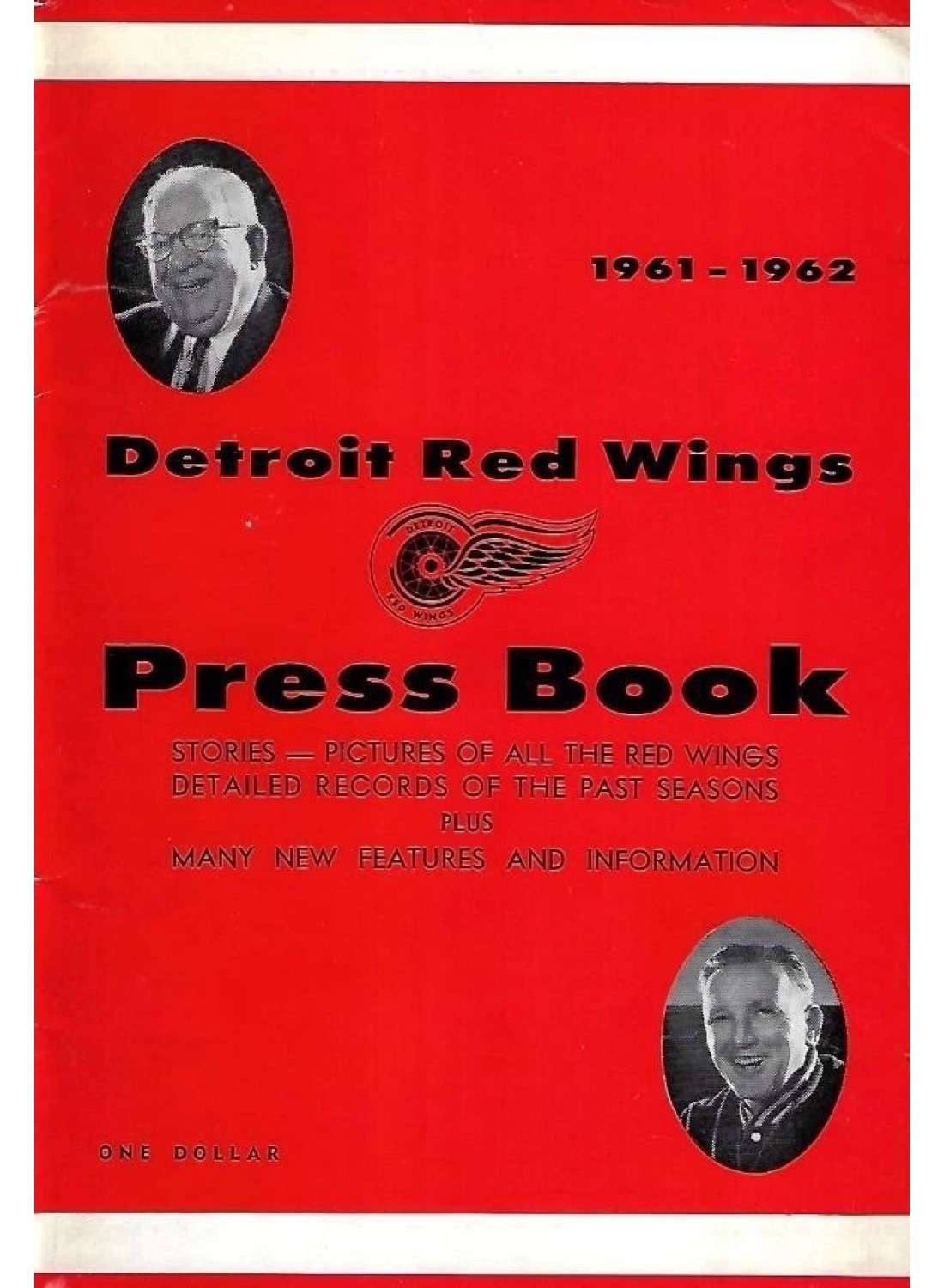 1961-1962 Detroit Red Wings Media Guide - 70-page NHL Hockey Booklet Reprint