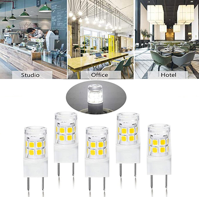 5x G8 LED Bulb G8/GY8.6 Bi-pin Base 20W Halogen Bulb Replacement For Home Light