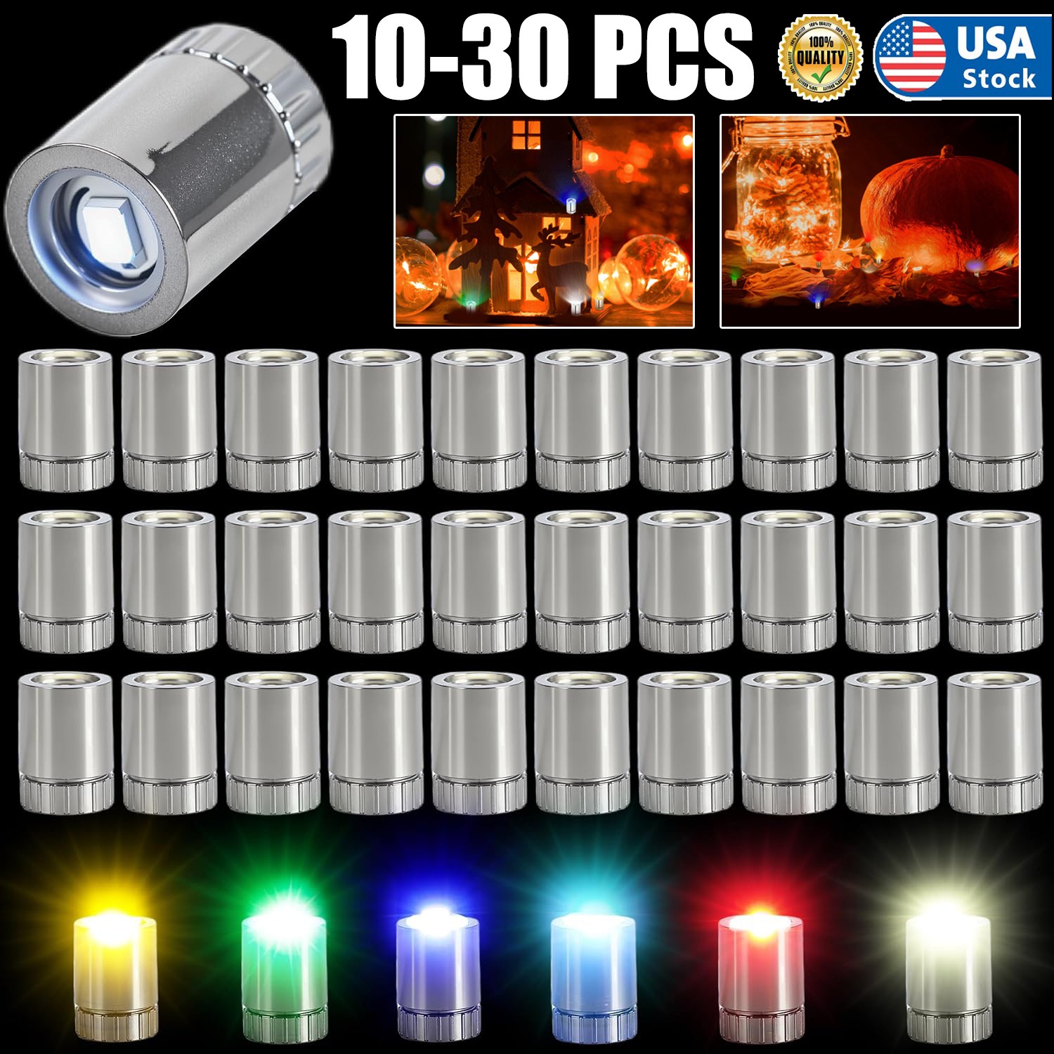 10-30pcs LED Mini Lights, Small Led Lights for Dollhouse Silver Plastic Decorati