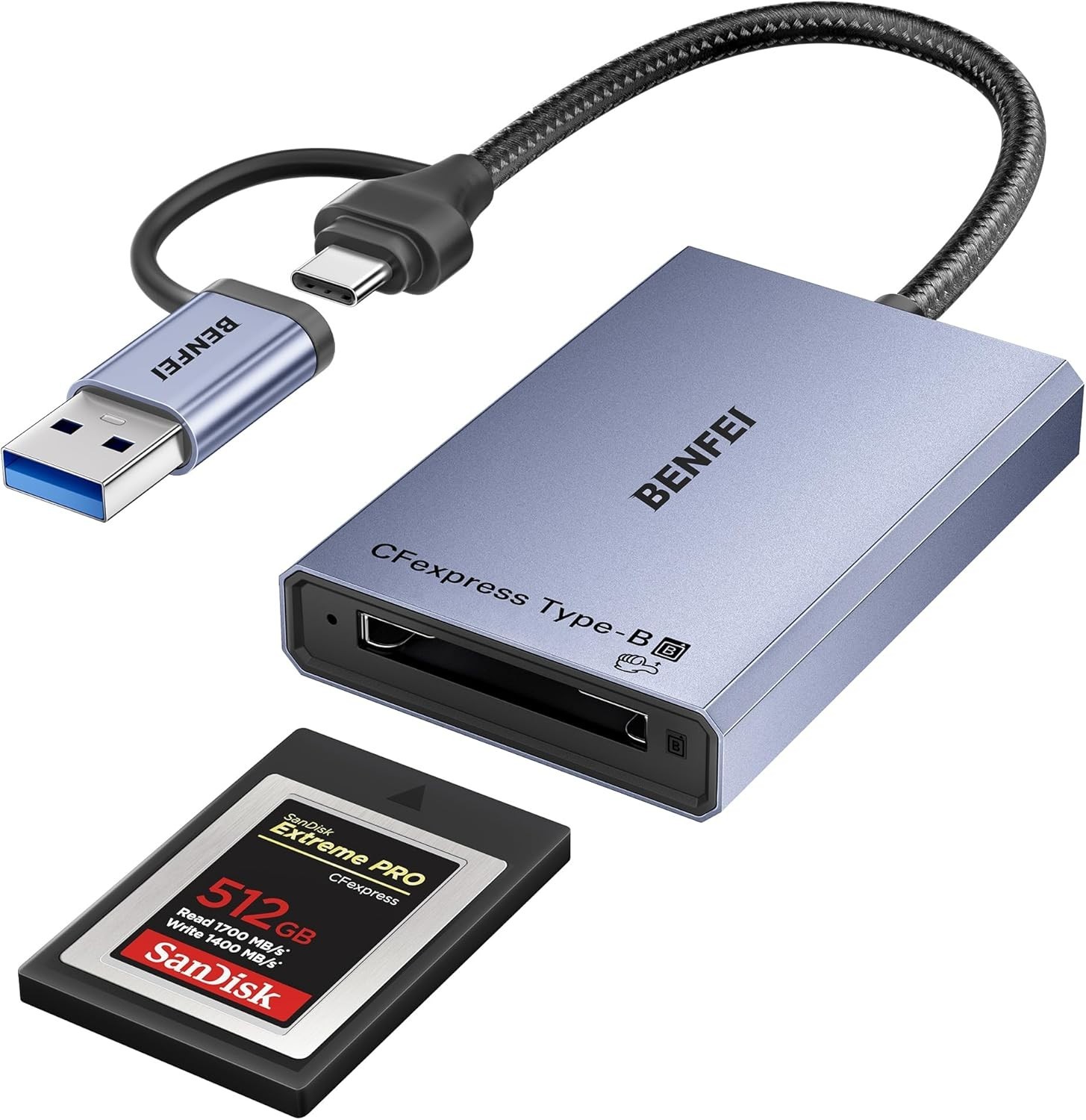 Compact CFexpress Card Reader - 10Gbps with 18- for Peace of Mind