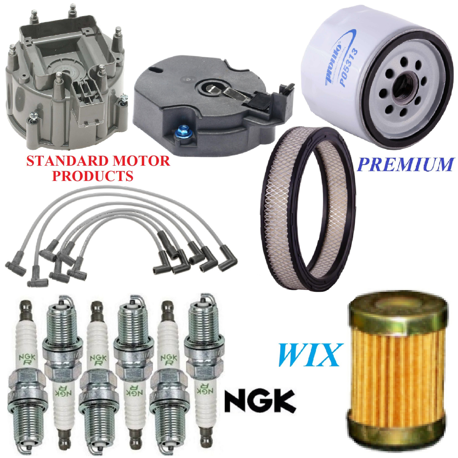 Tune Up Kit Filters Cap Wire Spark Plugs For GMC G15 L6 4.1L 1978