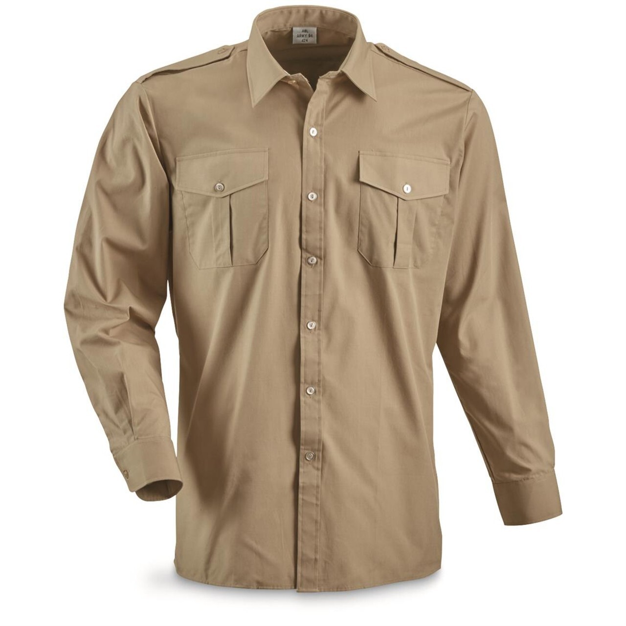 Belgian Miliary Army Khaki Service Dress Shirt Size Medium PRETA 37 Officer NEW