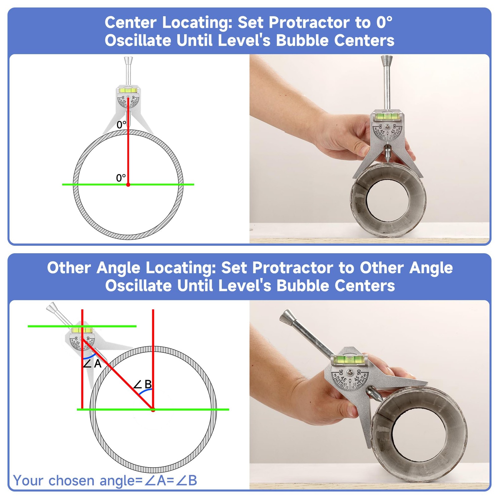 SIOKUY Premium Pipe Center Finder - Essential Tool for Silver