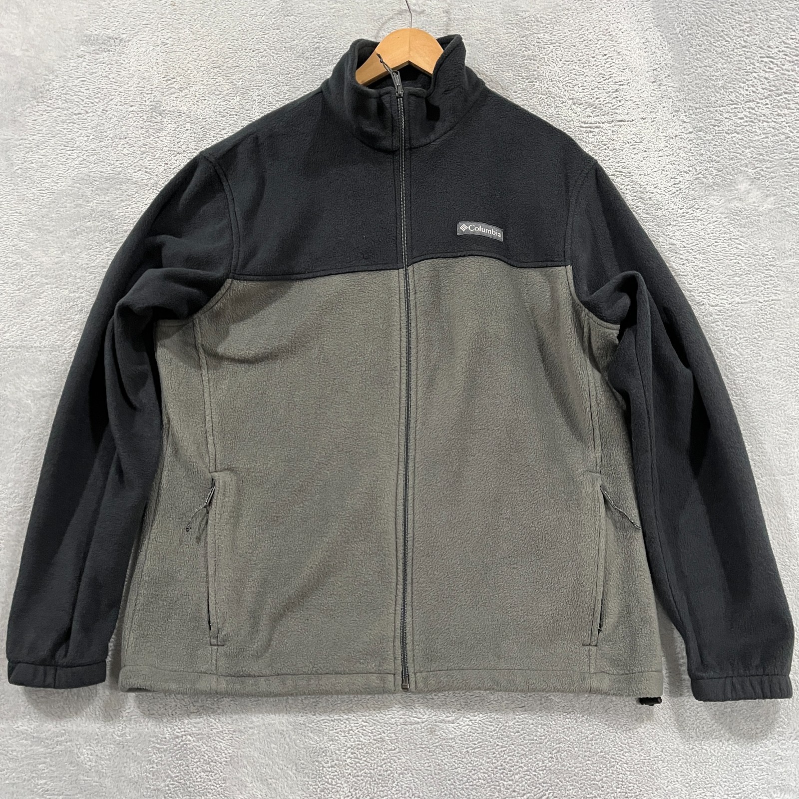 Columbia Fleece Jacket Mens Large Gray Full Zip Mount Grant Outdoor