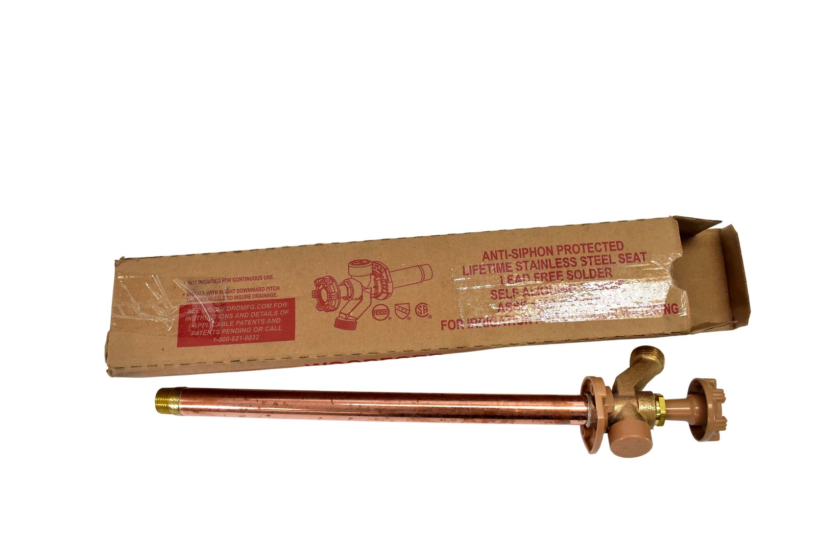 Woodford 17CP-12-MH Model 17 Freeze-Free Wall Faucet 12 In Copper 1/2 X 3/4 Gold