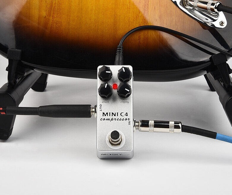 Mosky MINI COMPRESSOR Electric Guitar Effect Pedal Sustain Level Attack Clipping