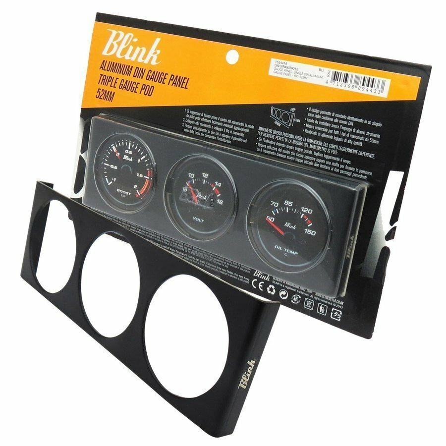 DIN Dashboard Instrument Panel 3 Hole Holder 52mm Car Instruments