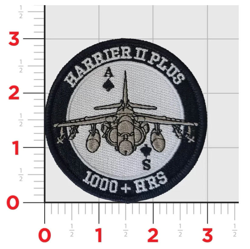 MARINE CORPS VMA-231 ACE OF SPADES AV-8 1000 HOURS HOOK & LOOP EMBROIDERED PATCH